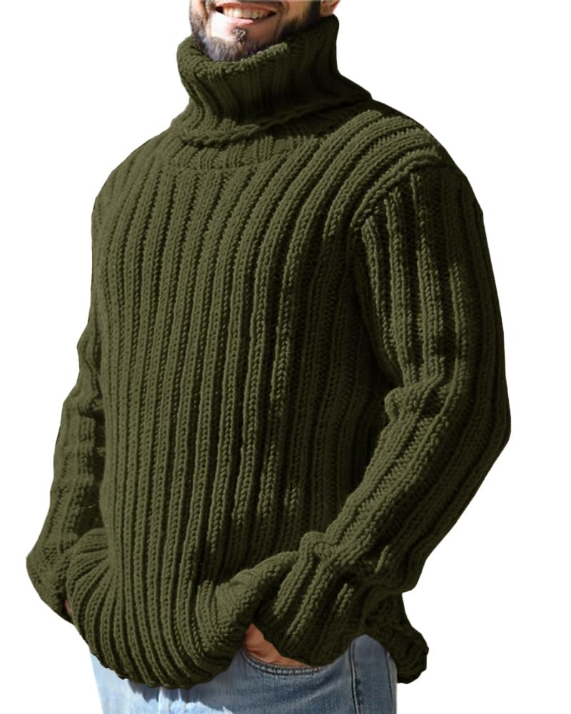 Men's turtleneck sweaters, a classic and versatile piece in men's fashion, offers both warmth and style during cooler months.