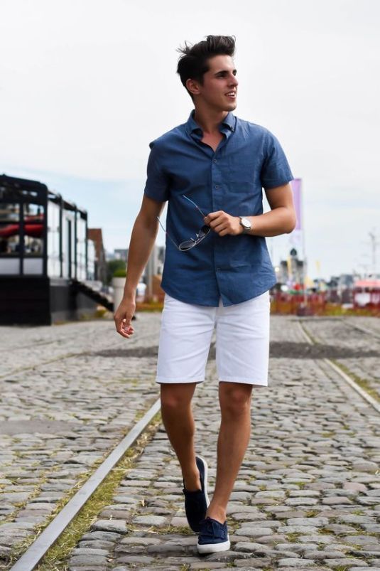 Men's white shorts, how to pair white shorts for men with different tops might be quite extensive. However