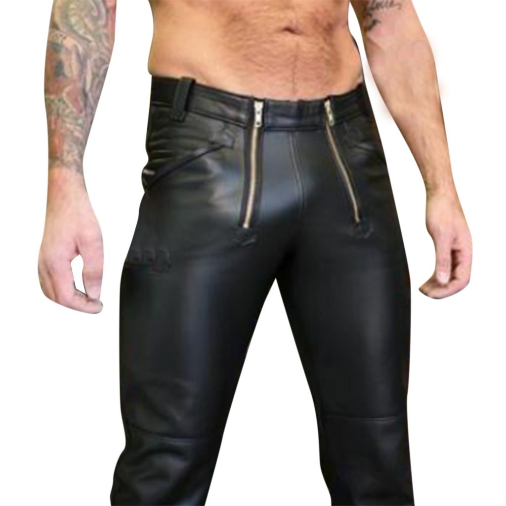 Casual leather pants outfit