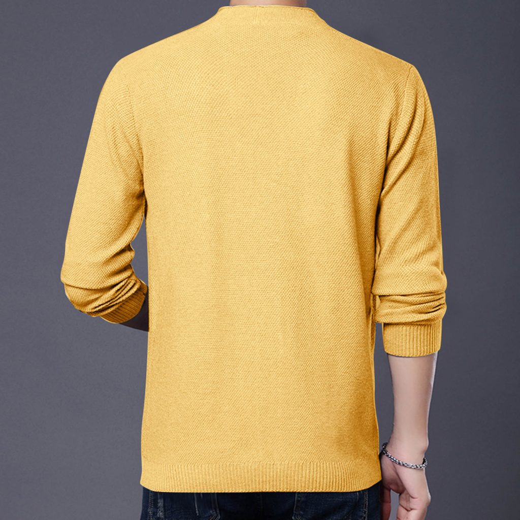 Yellow turtleneck sweater mens