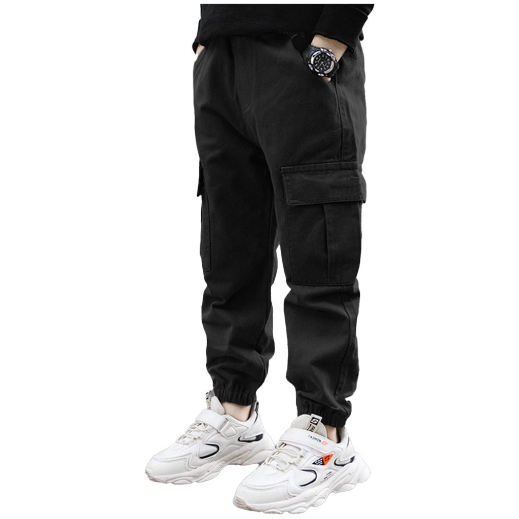 boys black cargo pants