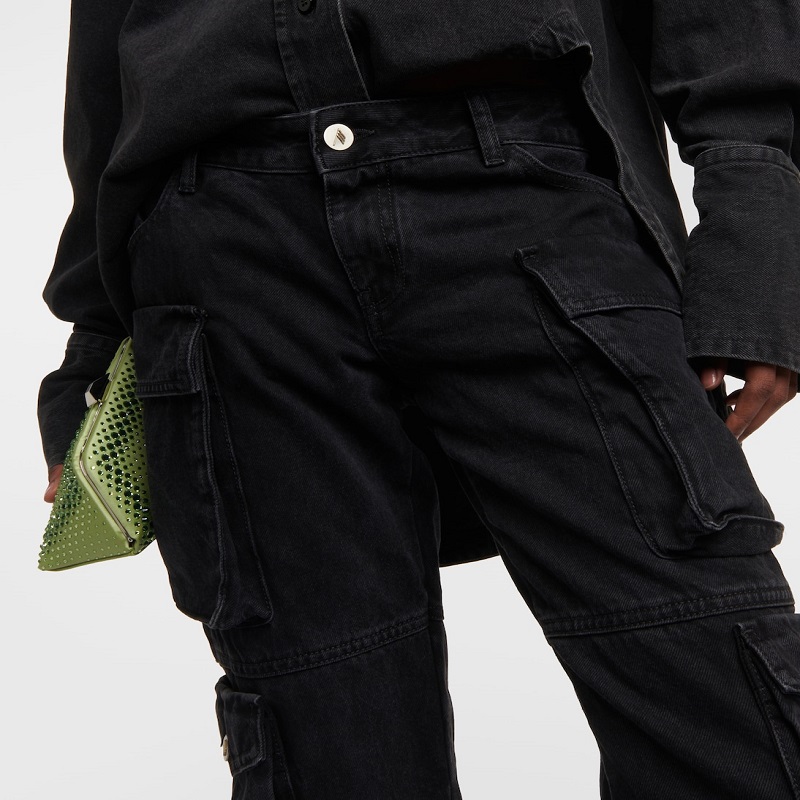  low rise black cargo pants