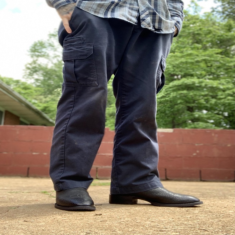 Cowboy boots with cargo pants