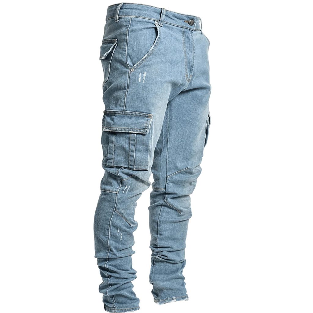 denim cargo pants mens