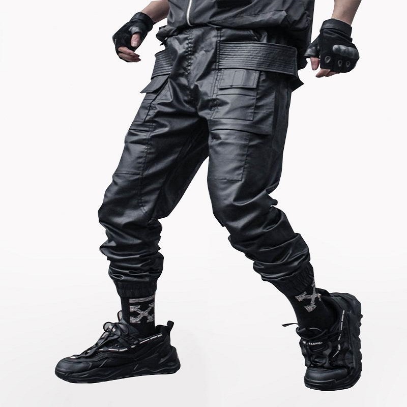 Leather cargo pants outfit