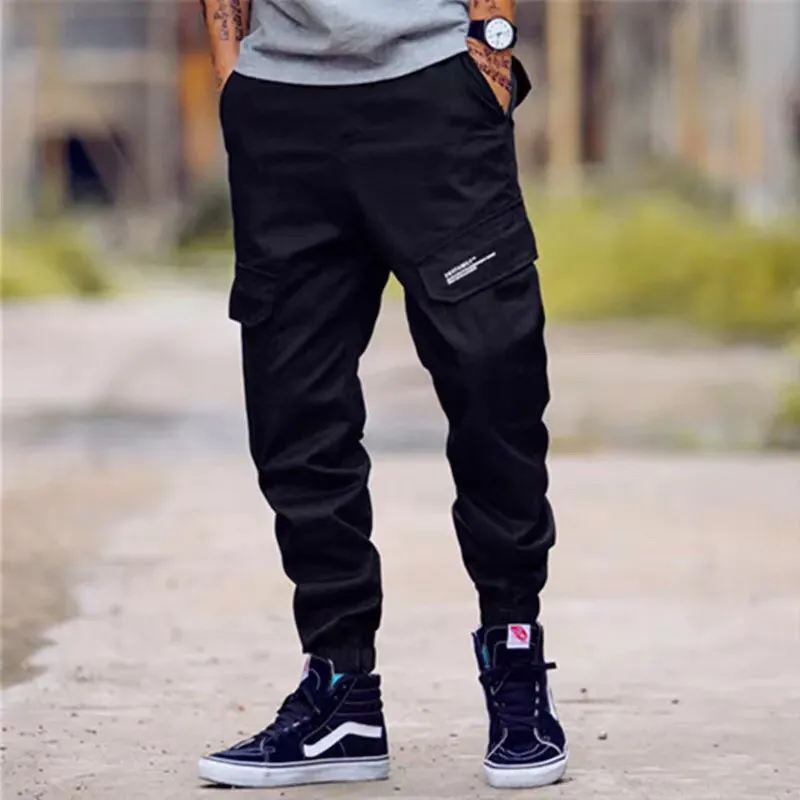 Men black cargo pants