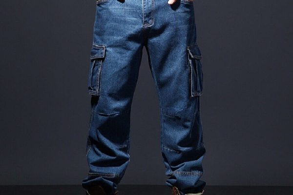 denim cargo pants mens