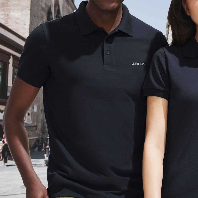 Men's black polo shirt