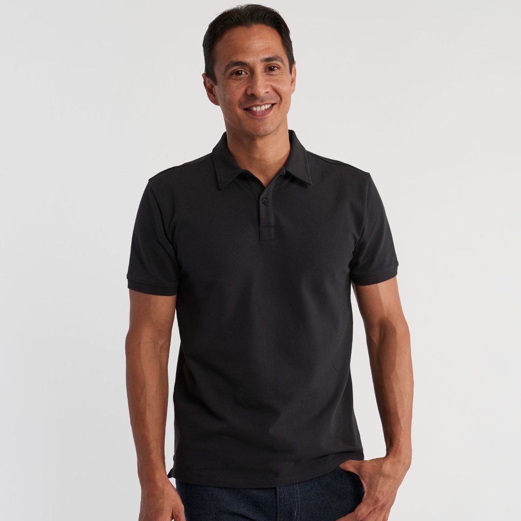 Men's black polo shirt