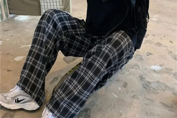 Plaid pants men