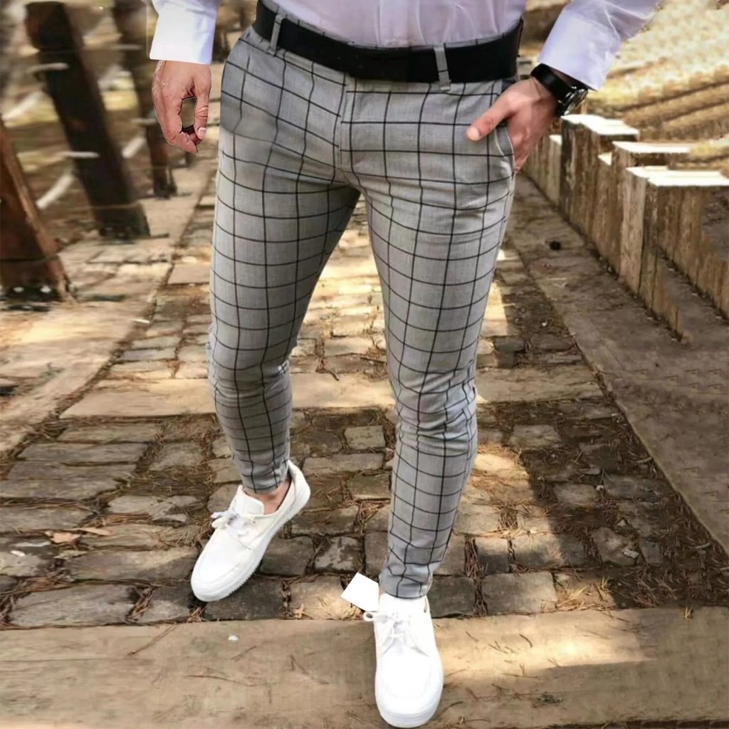 Plaid pants men