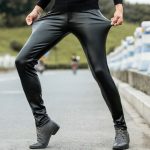 black leather pants men