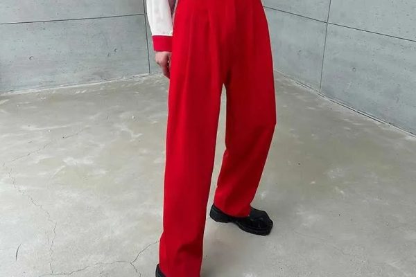 red pants suit