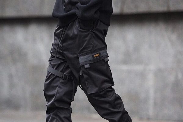 mens cargo pants black