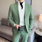 green pants suit