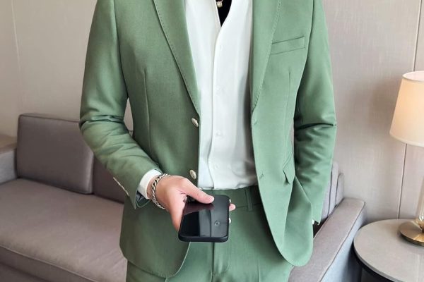 green pants suit