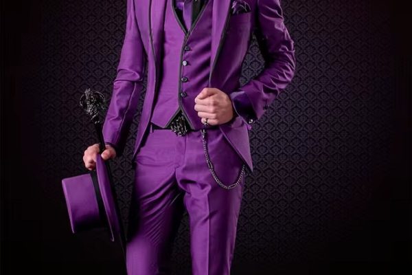 purple pants suit