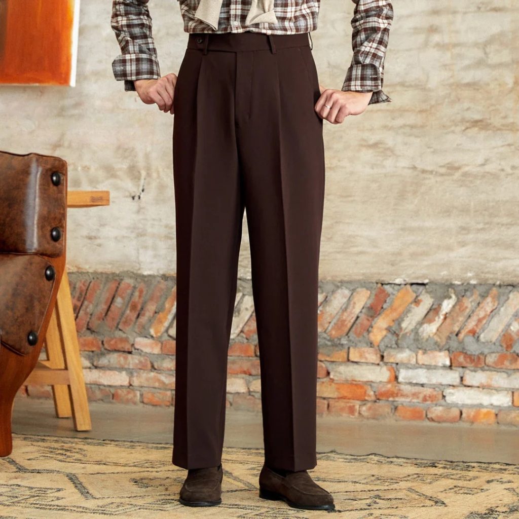 pleated suit pants