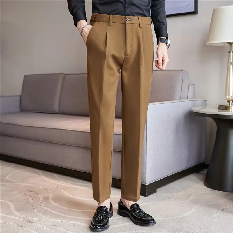 brown suit pants