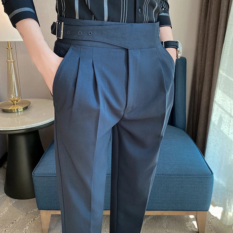 navy suit pants