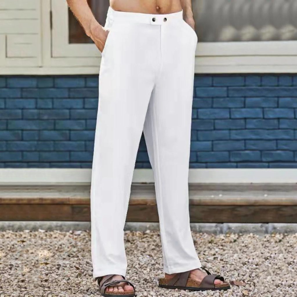 white suit pants