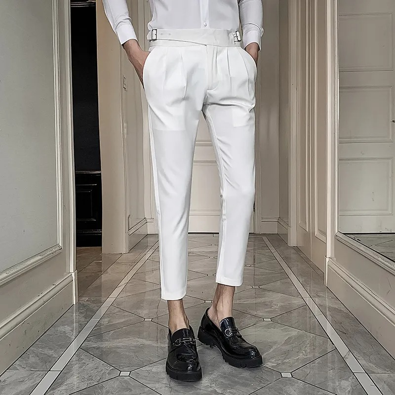 white suit pants