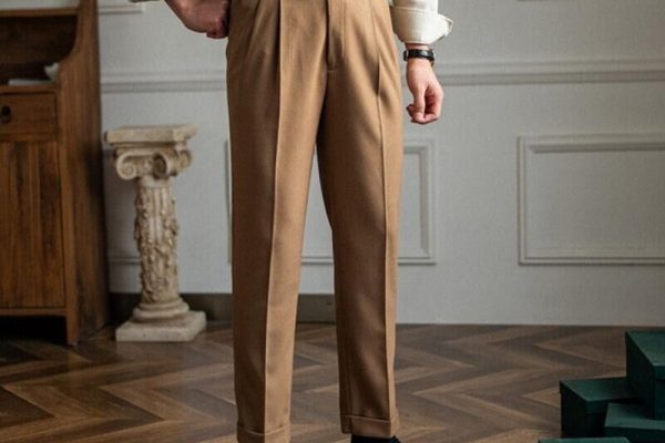 pleated suit pants