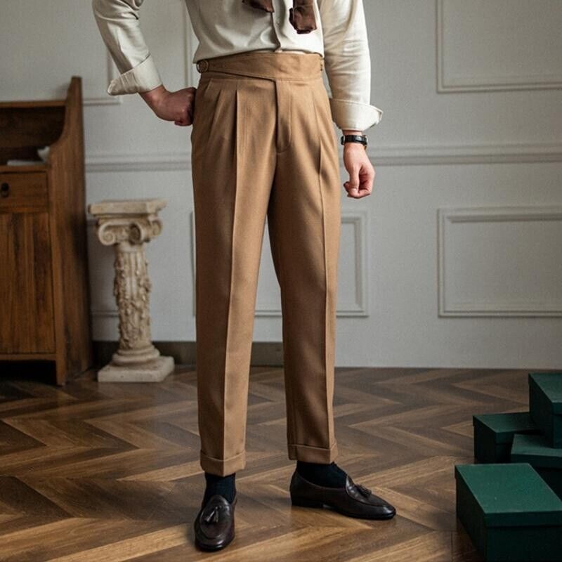 pleated suit pants