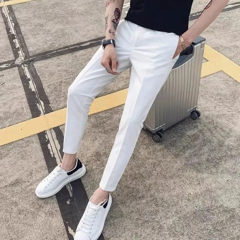 white skinny leg pants suit