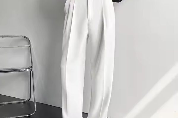 white skinny leg pants suit