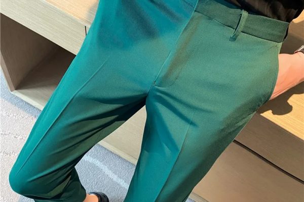 green suit pants