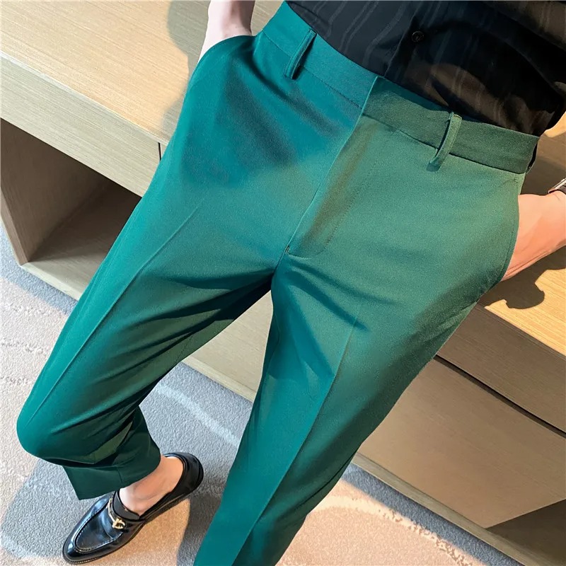 green suit pants