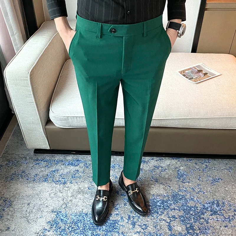 green suit pants