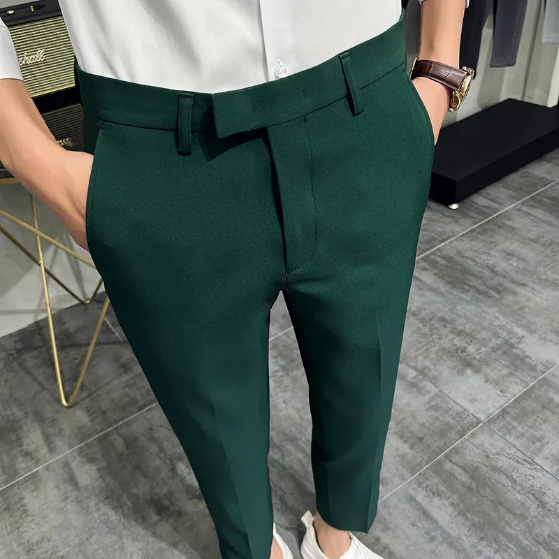 green suit pants